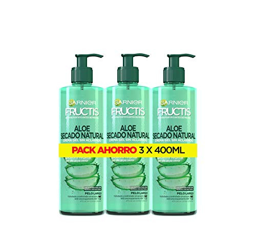 Pack x3 Tratamiento Capilar Hidratante Garnier Fructis Aloe Secado al Aire para Pelo Normal