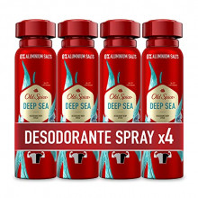 Pack x4 Desodorante Para Hombres Old Spice Deep Sea Spray - 150 ml