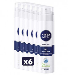 Pack x6 Gel de afeitado para pieles sensibles Nivea Men - 200 ml