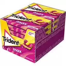 Paquete de 12 Envases de 23 g Trident Max - Chicles sin Azúcar con Sabor a Frambuesa y Limón