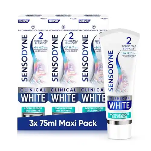 Pasta de dientes blanqueante Sensodyne Clinical White, 3 unidades