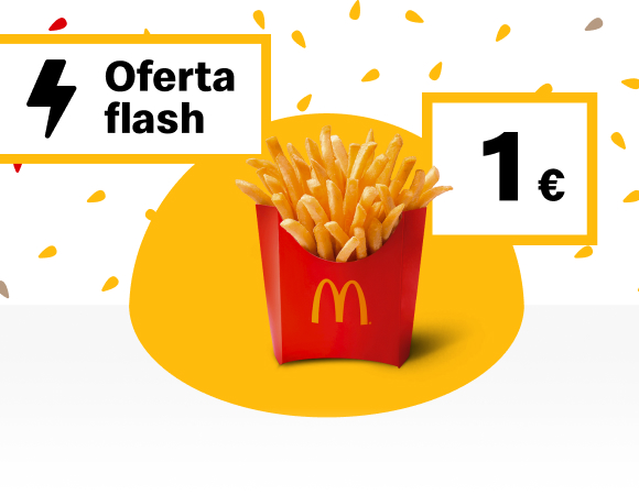 Patatas fritas medianas por 1€ en McDonald's (oferta válida en pedidos en restaurante, para llevar o en McAuto)