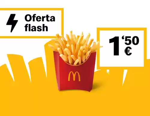 Patatas medianas por 1,50€ en McDonald's (oferta válida en pedidos en restaurante)