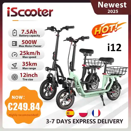 Patinete eléctrico IScooter i12 con asiento