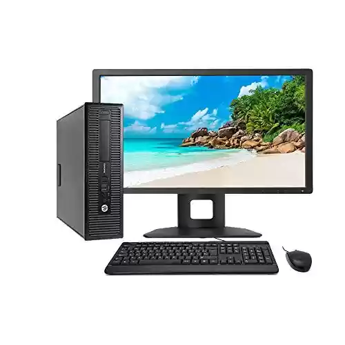 PC Sobremesa HP EliteDesk 800 G1 (i5, 16Gb RAM, SSD, Windows 10 PRO) con Monitor, Teclado y Ratón (Reacondicionado)