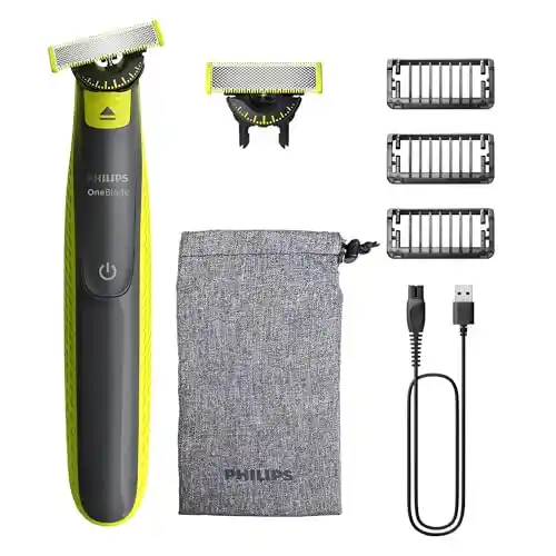 Philips OneBlade 360 Recortadora Barba + 2 Cuchillas + funda de viaje