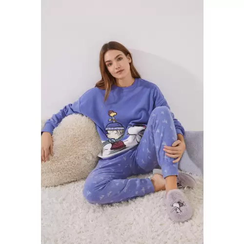 juez Subvención Peatonal Pijama polar Snoopy azul Women Secret