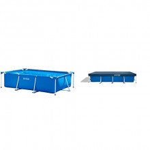Piscina Desmontable Tubular + Cobertor, 450 x 220 x 84 cm Intex 28273NP Small Frame