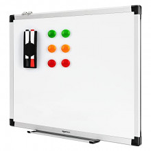 Pizarra blanca magnética con bandeja para rotuladores y marco de aluminio, 60 cm x 45 cm Amazon Basics