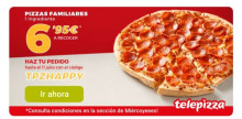 Pizza familiar de Telepizza a recoger por 6,95€ con código