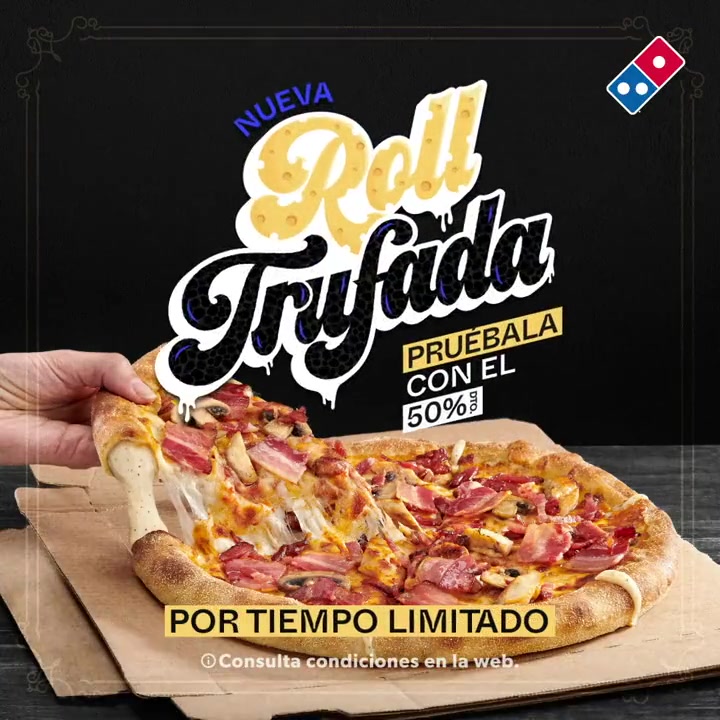 Pizza Roll Trufada con un 50% de descuento en pedidos a domicilio en Domino's Pizza (promoción válida en la Comunidad de Madrid)