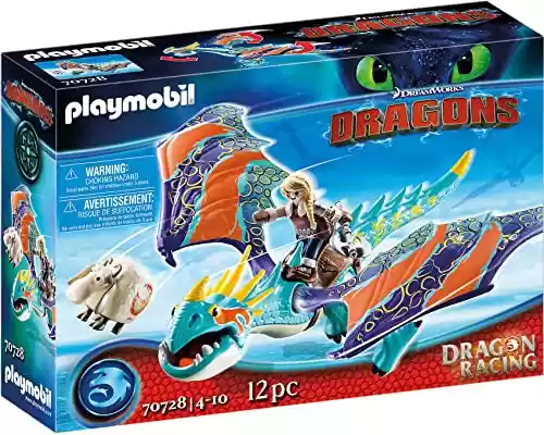 PLAYMOBIL DreamWorks Dragons 70728 Dragon Racing: Astrid y Tormenta, A Partir de 4 años