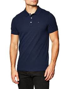 Polo Tommy Jeans con Cierre de 3 Botones, Azul