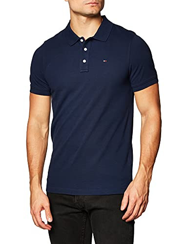 Polo Tommy Jeans con Cierre de 3 Botones, Azul