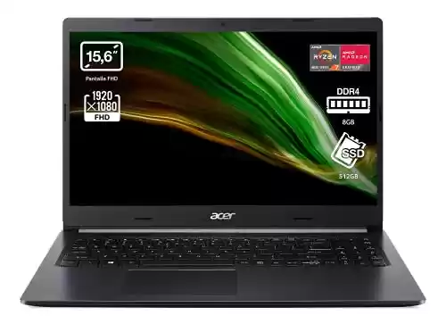 Portátil Acer Aspire 5 A515-44 de 15.6" Full HD (AMD Ryzen 7 4700U, 8 GB RAM, 512 GB SSD)