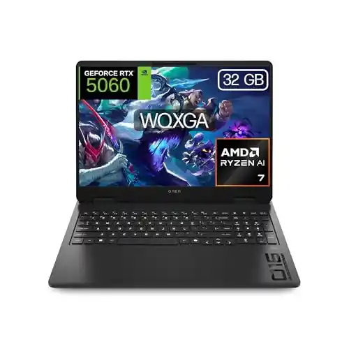 Portátil Gaming 16" 2.5K HP OMEN (AMD Ryzen AI 7 350, 32GB RAM, 1TB SSD, NVIDIA RTX 5060)