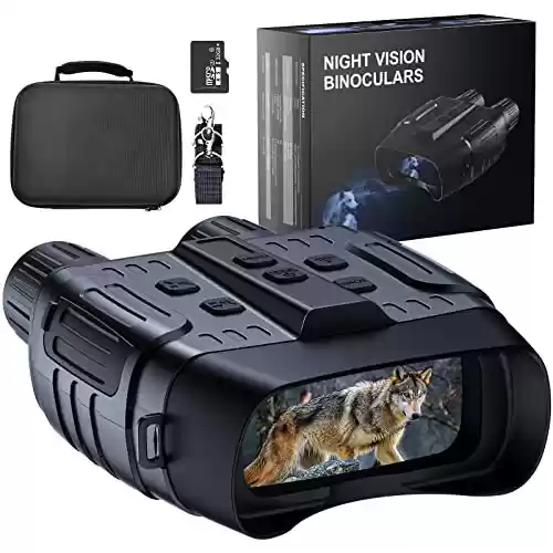 Prismáticos con Visión Nocturna, hasta 300m de alcance, Zoom 4X - Con cámara de fotos y vídeo + tarjeta de 32GB de regalo