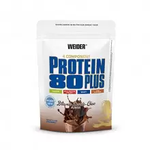 Proteina de suero de suero de leche Weider Protein 80 Plus, Sabor Brownie Doble chocolate, 500 gr