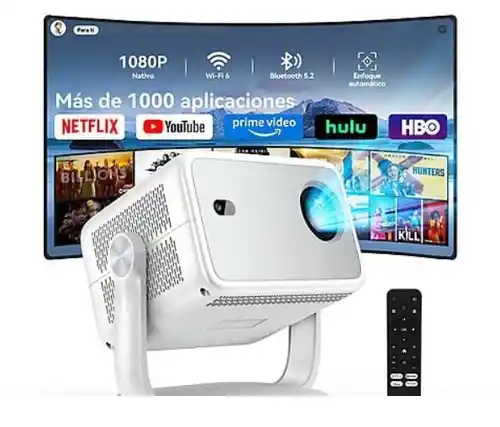 Proyector HUIDUN PT10 1080p Full-HD, WiFi 6, Bluetooth 5.2