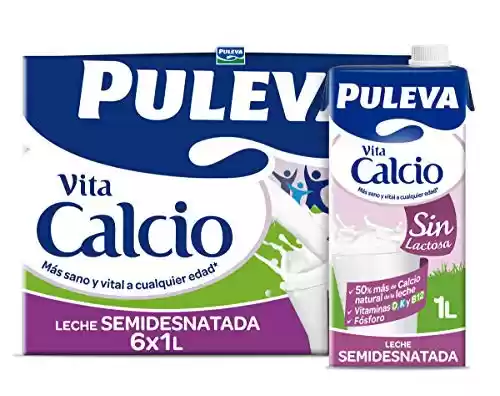 Puleva Vita Calcio Leche Sin Lactosa Semidesnatada - Pack 6x1 Litro