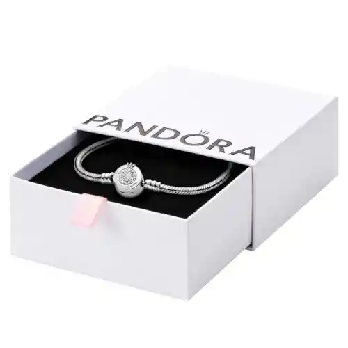 Pulsera PANDORA cadena de serpiente Crown O brillante en plata (21 cm)