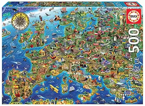Puzzle Genuine de 500 Piezas - Mapa de Europa (Educa)