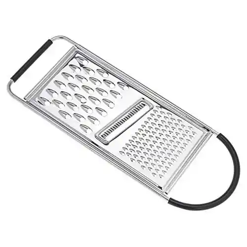 Rallador plano Amazon Basics de acero inoxidable con base de silicona