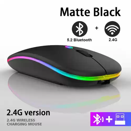 Ratón inalámbrico recargable Dual 2,4G Bluetooth