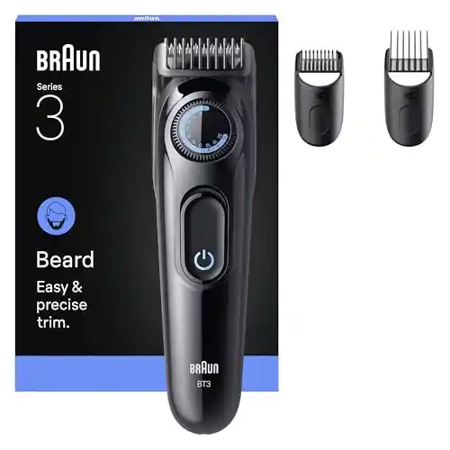 Recortadora Braun Series 3 BT3520 con 3 accesorios incluidos.