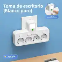 Regleta de 4 enchufes con interruptores