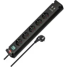 Regleta de 5 tomas + 2xUSB + Cable 3m
