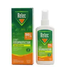 Relec 2 en 1 Protector Solar SPF50 antimosquitos con Citronela, para adultos y niños (+3 años)