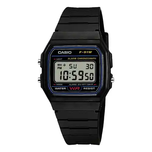Reloj digital unisex CASIO F-91W-1YER
