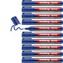 Rotulador marcador permanente edding 300 azul punta redonda 1,5-3 mm recargable