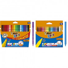 Rotuladores Punta Fina + Plastidecor BIC Kids