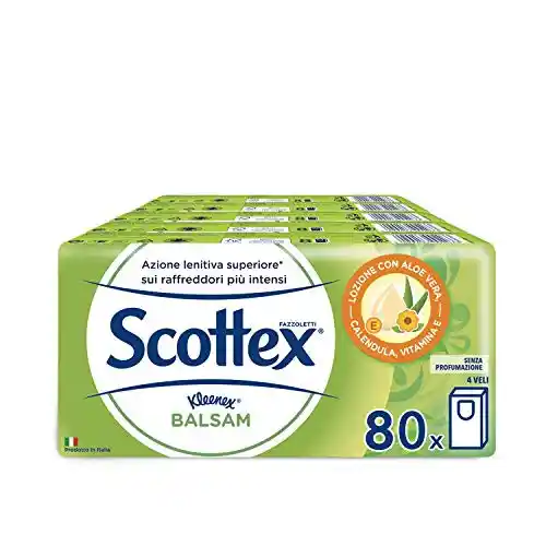 Scottex Balsam - Pañuelos, 10 paquetes de 8 paquetes