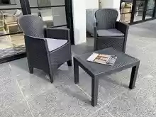 Set 2 sillones y mesas gris