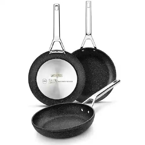 Set 3 Sartenes Monix Mineral 18, 22 y 26 cm de Aluminio Forjado