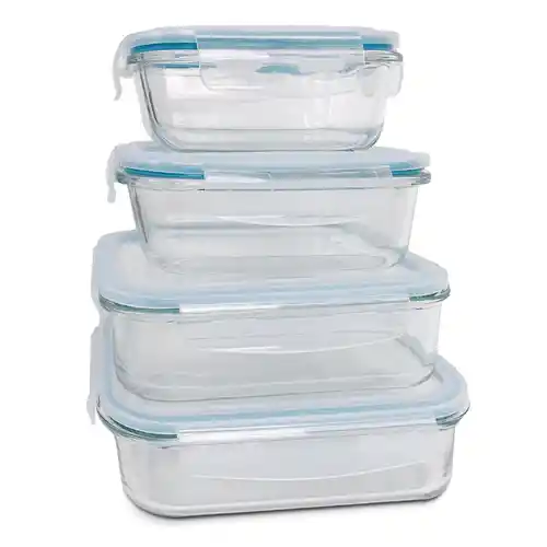 Set 4 fiambreras de Cristal