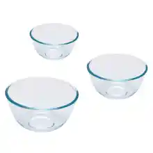 Set de 3 bowls Pyrex Classic de vidrio borosilicato (0.5L, 1L y 2L)