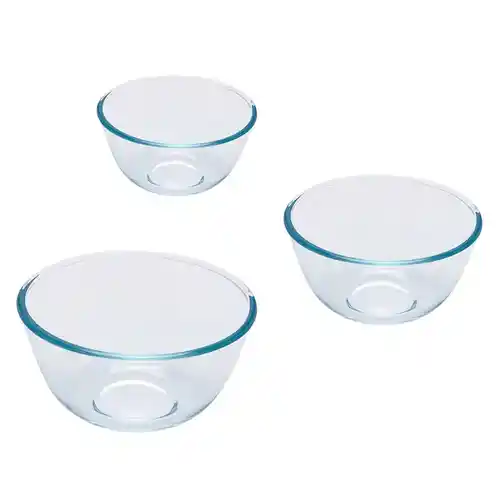 Set de 3 bowls Pyrex Classic de vidrio borosilicato (0.5L, 1L y 2L)