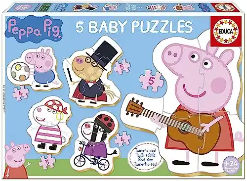 Set de 5 puzzles Educa Peppa Pig