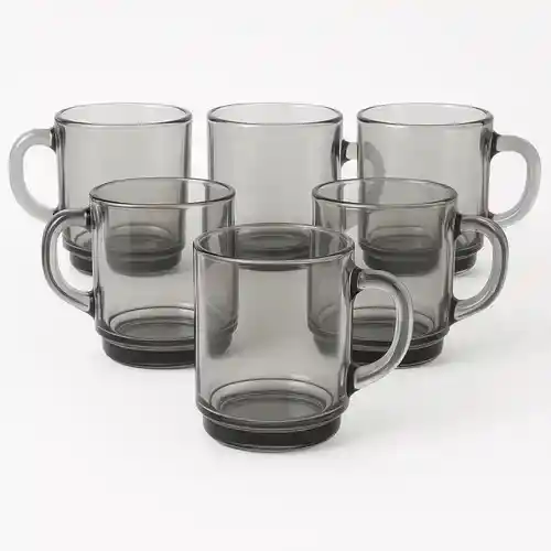 Set de 6 Tazas de Vidrio con Asa Duralex 26cl - Varios colores a elegir