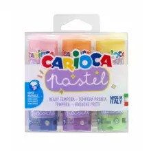 Set de 6 temperas Carioca Pastel