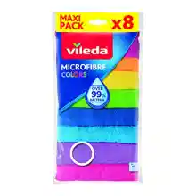 Set de 8 bayetas Microfibras Colors Vileda