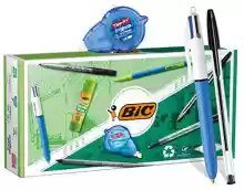 Set de 9 unidades de escritorio BIC con bolis, lápices, marcador, pegamento y cinta correctora