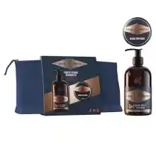 Set de cuidado de barba King C. Gillette con limpiador 3 en 1, bálsamo y bolsa