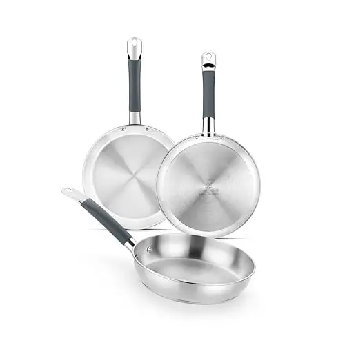 Set de sartenes 20-24-28 cm BRA Master de acero inoxidable