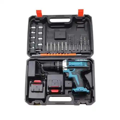 Set de taladro percutor inalámbrico, con 2 baterias 21V 1,5 Ah, 25+3 Ajuste de Par, 2 Velocidad
