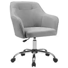 Silla de estudio SONGMICS giratoria y ajustable (110 kg) de algodón-lino transpirable